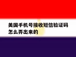 美国手机号接收短信验证码怎么弄出来的
