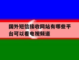 国外短信接收网站有哪些平台可以看电视频道