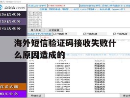 海外短信验证码接收失败什么原因造成的
