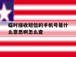临时接收短信的手机号是什么意思啊怎么查