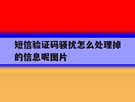 短信验证码骚扰怎么处理掉的信息呢图片