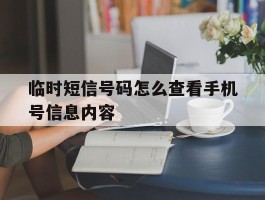 临时短信号码怎么查看手机号信息内容