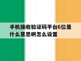 手机接收验证码平台6位是什么意思啊怎么设置
