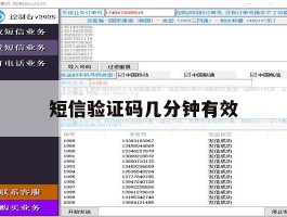 短信验证码几分钟有效