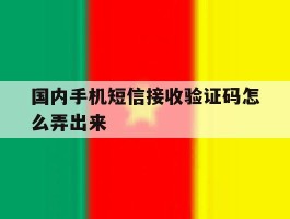 国内手机短信接收验证码怎么弄出来