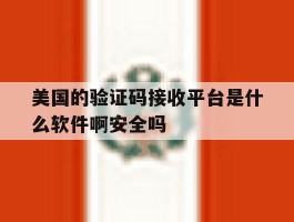 关于美国的验证码接收平台是什么软件啊安全吗的信息