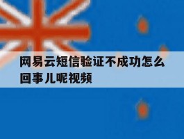 网易云短信验证不成功怎么回事儿呢视频