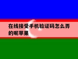 在线接受手机验证码怎么弄的呢苹果