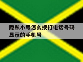隐私小号怎么拨打电话号码显示的手机号