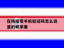 在线接受手机验证码怎么设置的呢苹果