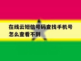 在线云短信号码查找手机号怎么查看不到
