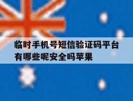 关于临时手机号短信验证码平台有哪些呢安全吗苹果的信息