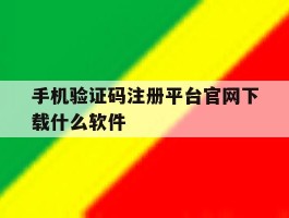 手机验证码注册平台官网下载什么软件