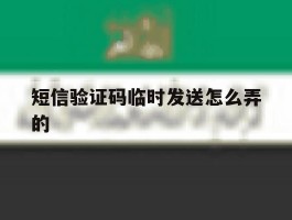 短信验证码临时发送怎么弄的