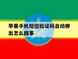 苹果手机短信验证码自动弹出怎么回事