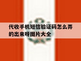 代收手机短信验证码怎么弄的出来呀图片大全