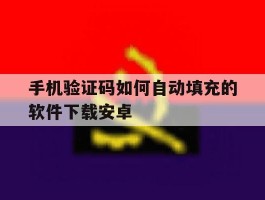 手机验证码如何自动填充的软件下载安卓