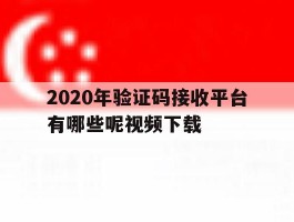 2020年验证码接收平台有哪些呢视频下载