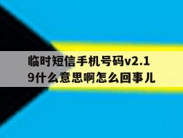 临时短信手机号码v2.19什么意思啊怎么回事儿