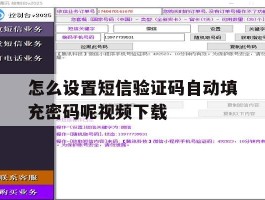 怎么设置短信验证码自动填充密码呢视频下载