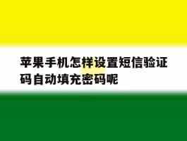 包含苹果手机怎样设置短信验证码自动填充密码呢的词条