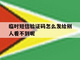 临时短信验证码怎么发给别人看不到呢