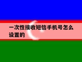 一次性接收短信手机号怎么设置的