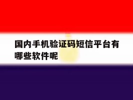 国内手机验证码短信平台有哪些软件呢的简单介绍