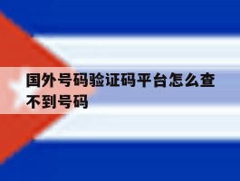 国外号码验证码平台怎么查不到号码