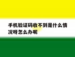手机验证码收不到是什么情况呀怎么办呢