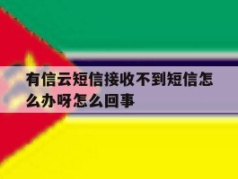 有信云短信接收不到短信怎么办呀怎么回事的简单介绍