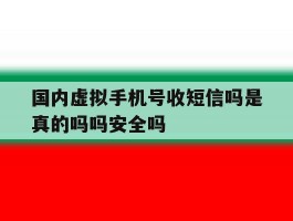 包含国内虚拟手机号收短信吗是真的吗吗安全吗的词条