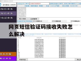 网页短信验证码接收失败怎么解决