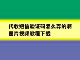 关于代收短信验证码怎么弄的啊图片视频教程下载的信息