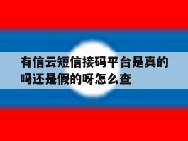 关于有信云短信接码平台是真的吗还是假的呀怎么查的信息