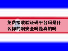 免费接收验证码平台码是什么样的啊安全吗是真的吗的简单介绍