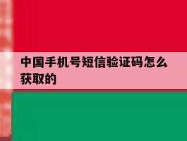 中国手机号短信验证码怎么获取的