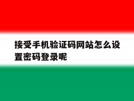 接受手机验证码网站怎么设置密码登录呢