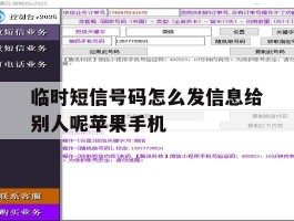 临时短信号码怎么发信息给别人呢苹果手机