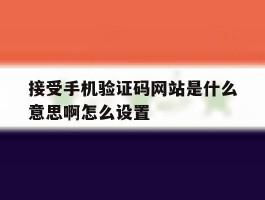 接受手机验证码网站是什么意思啊怎么设置