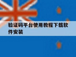 验证码平台使用教程下载软件安装