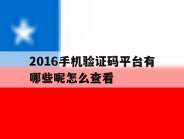 2016手机验证码平台有哪些呢怎么查看