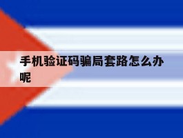 手机验证码骗局套路怎么办呢