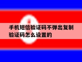 手机短信验证码不弹出复制验证码怎么设置的