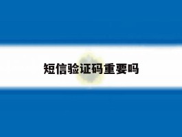 短信验证码重要吗