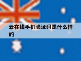 云在线手机验证码是什么样的