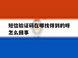 短信验证码在哪找得到的呀怎么回事