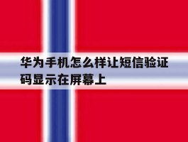 华为手机怎么样让短信验证码显示在屏幕上