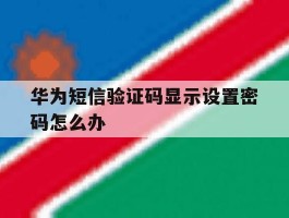 华为短信验证码显示设置密码怎么办