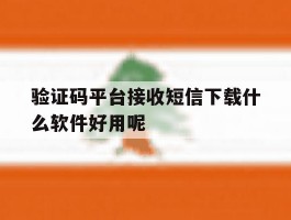 验证码平台接收短信下载什么软件好用呢的简单介绍